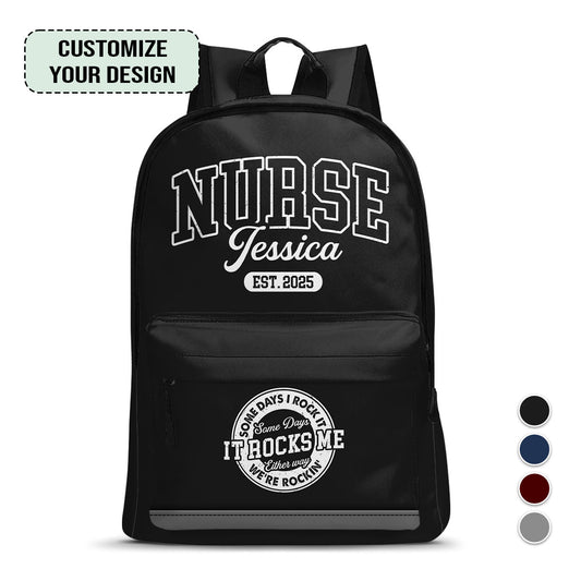 Varsity Style Nurse - Personalized Backpack