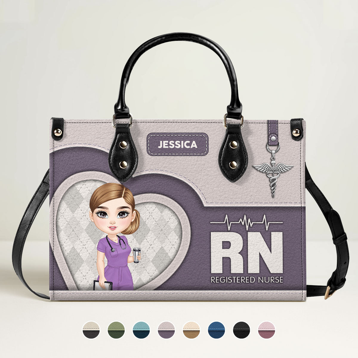 Nurse Basic Style - Personalized Custom Leather Handbag
