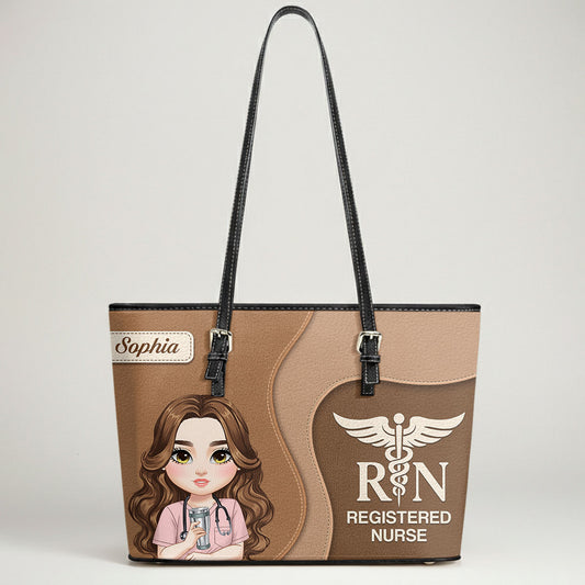 Nurse Timeless Style - Personalized Custom Nurse Leather Tote Bag