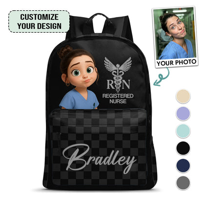 Daily Nurse Life Cartoon - Personalized Backpack