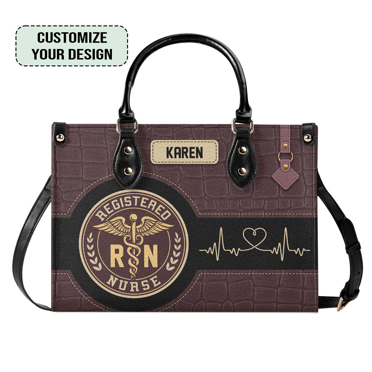 Old School Nurse Style - Personalized Custom Leather Handbag