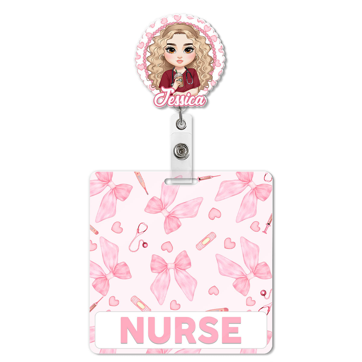 Heart Nurse - Personalized Nurse Badge Reel & Buddy Set