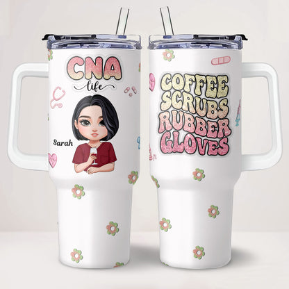 Glitter Nurse - Personalized Nurse 40oz Tumbler With Handle