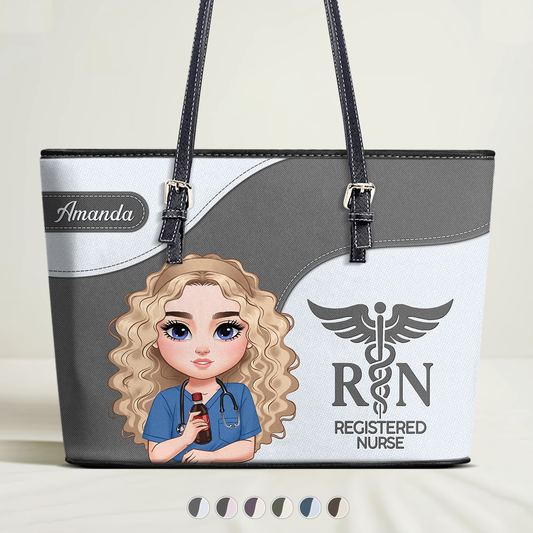 Passionate Nurse - Personalized Custom Nurse Leather Tote Bag