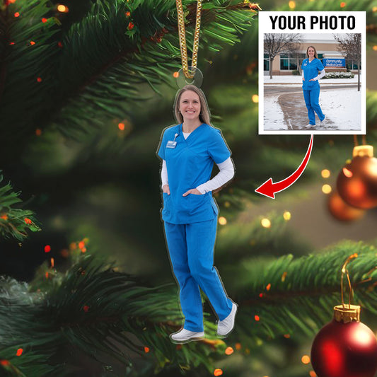 Nurse Custom Photo - Personalized Nurse Acrylic Ornament