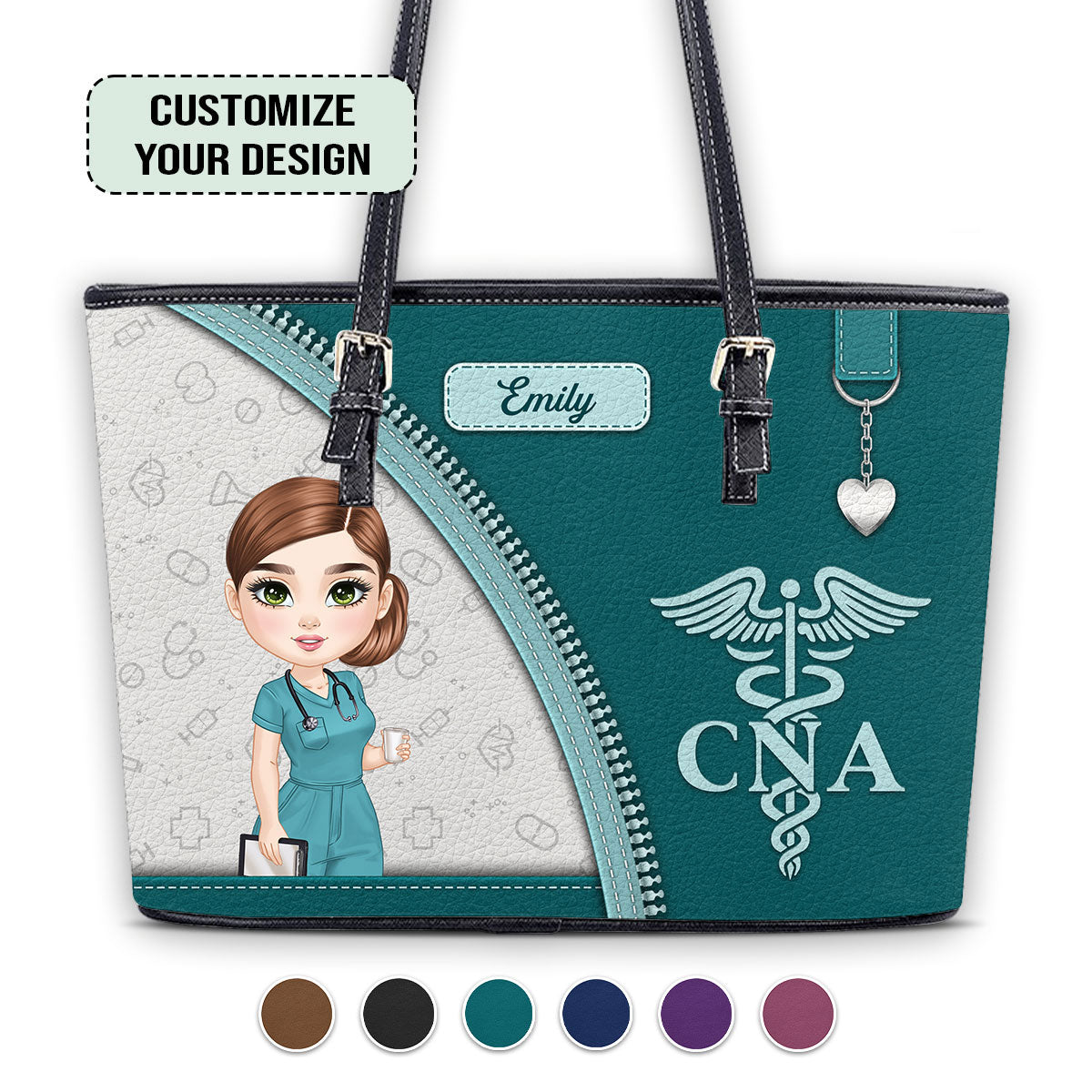 Simple Nurse Life - Personalized Custom Nurse Leather Tote Bag