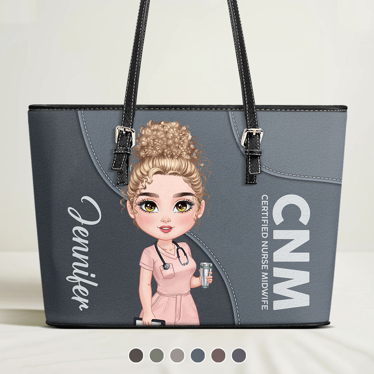 Refined Nurse Life - Personalized Custom Nurse Leather Tote Bag