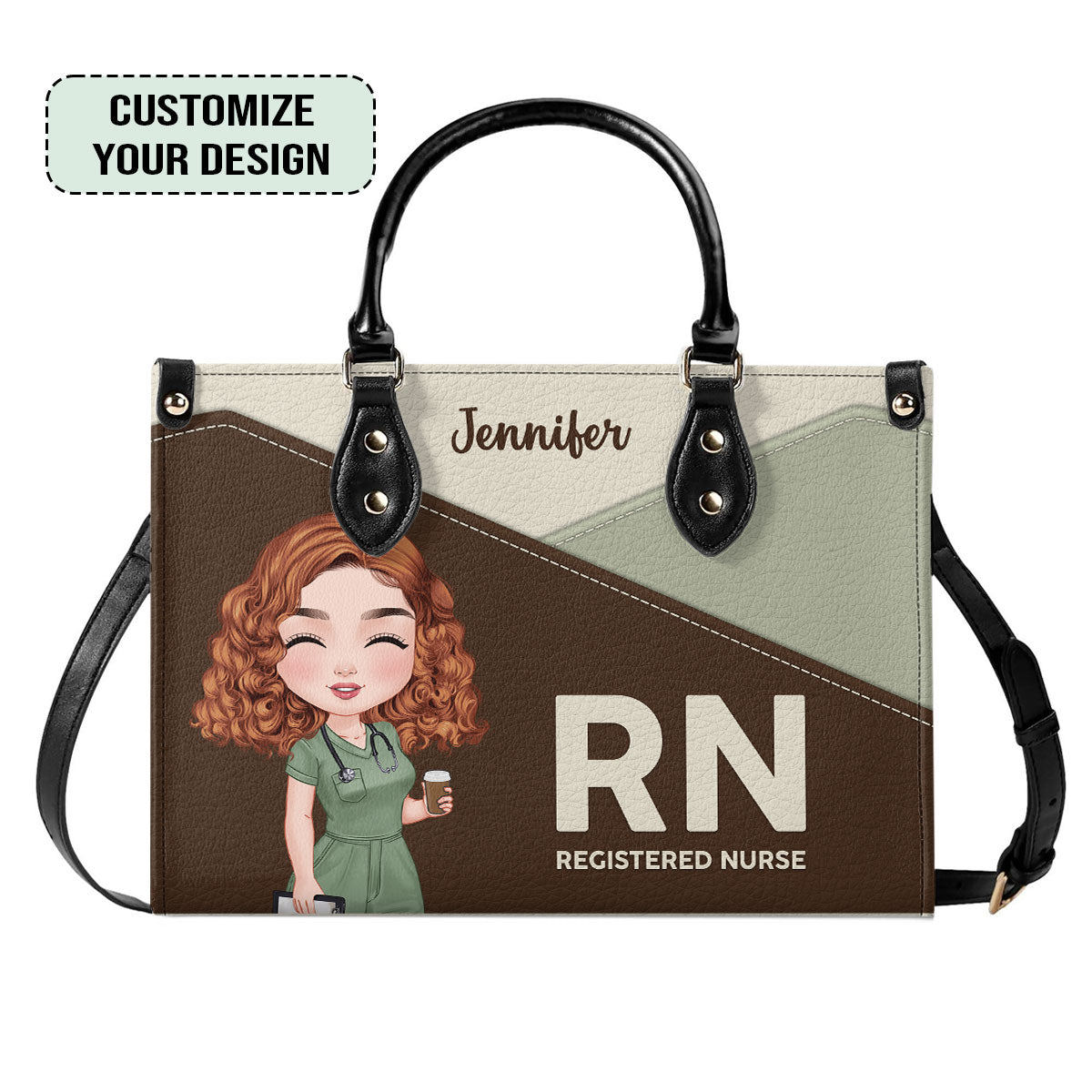 Regular Nurse But Cooler - Personalized Custom Leather Handbag