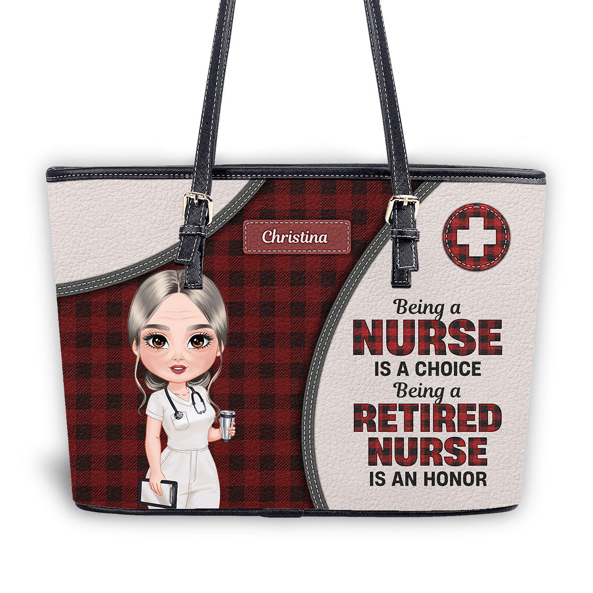 Be A Retired Nurse - Personalized Custom Nurse Leather Tote Bag