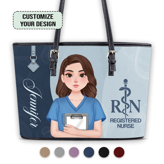 Endless Love Nurse - Personalized Custom Nurse Leather Tote Bag