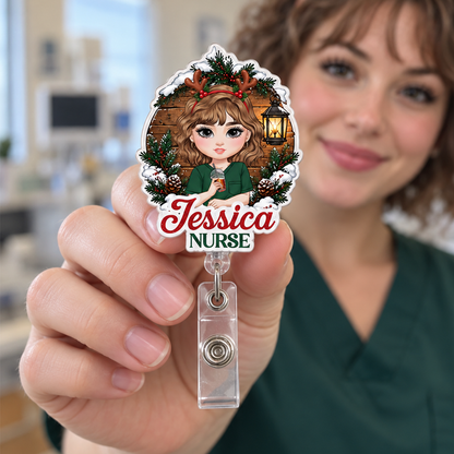 Wooden Nurse Style - Personalized Nurse Badge Reel