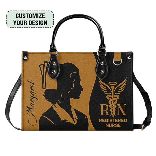 Silhouette Nurse - Personalized Custom Leather Handbag