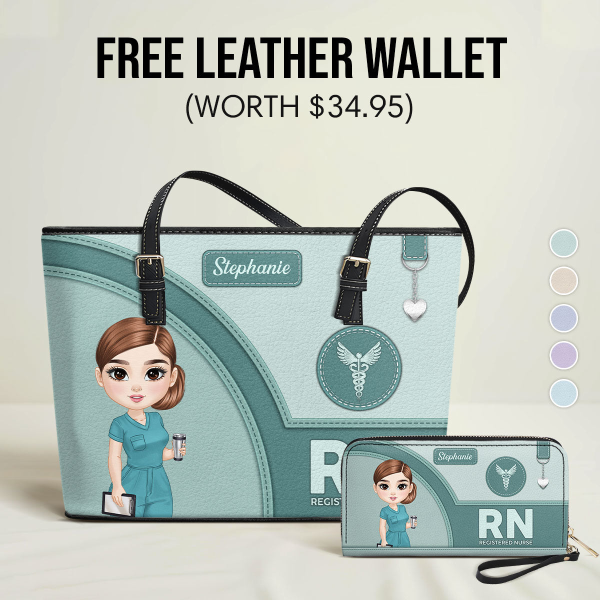 Gentle Style Nurse - Personalized Custom Nurse Leather Tote Bag for work