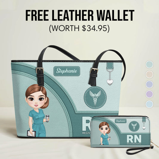 Gentle Style Nurse - Personalized Custom Nurse Leather Tote Bag for work