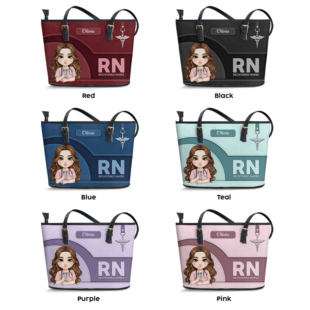 Nurse Classic - Personalized Custom Nurse Leather Tote Bag