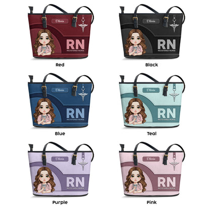 Nurse Classic - Personalized Custom Nurse Leather Tote Bag