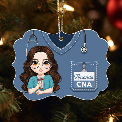 Sparkling Holiday Nurse - Personalized Nurse Acrylic Ornament