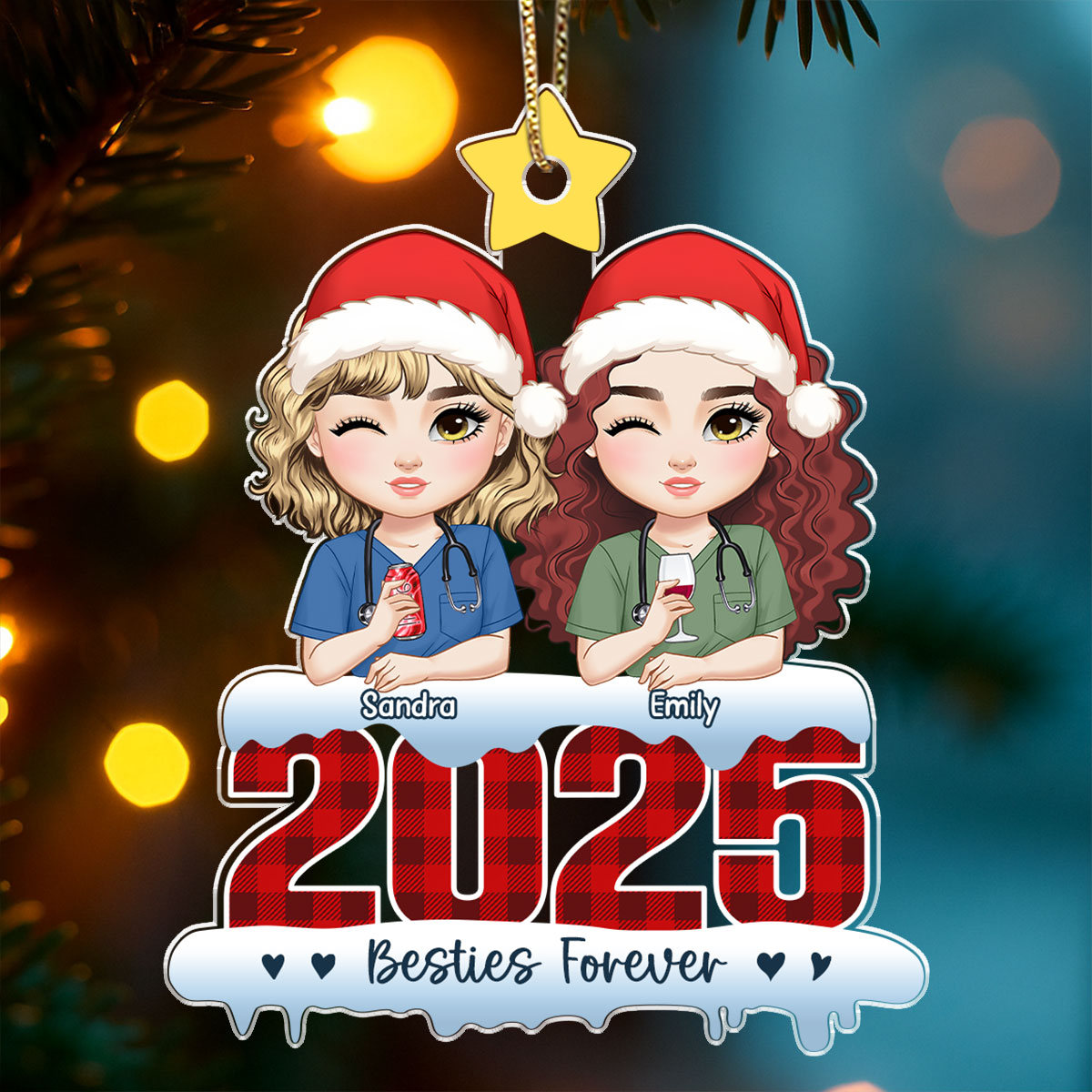 Besties Forever - Personalized Nurse Acrylic Ornament