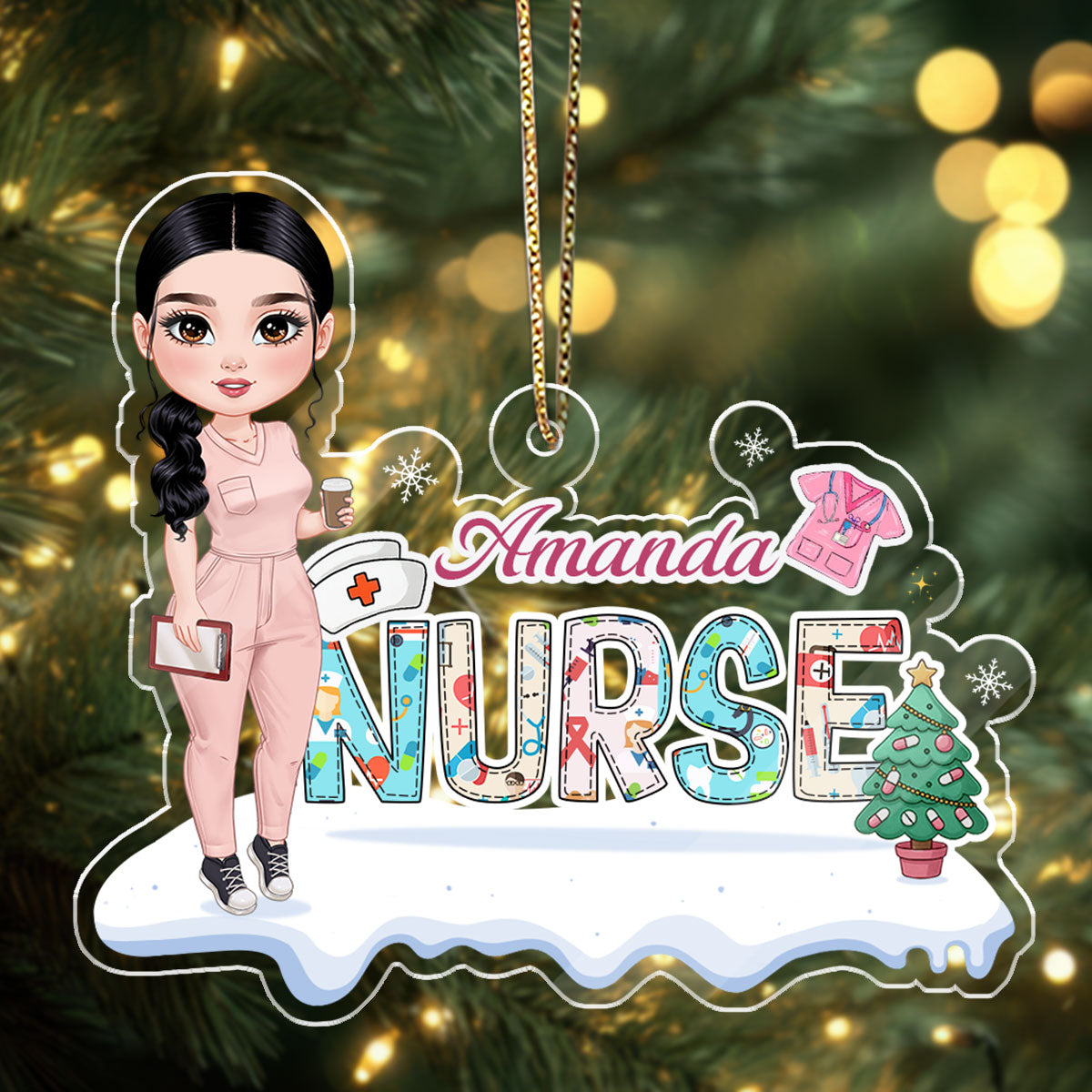 Nurse Colorful - Personalized Nurse Acrylic Ornament
