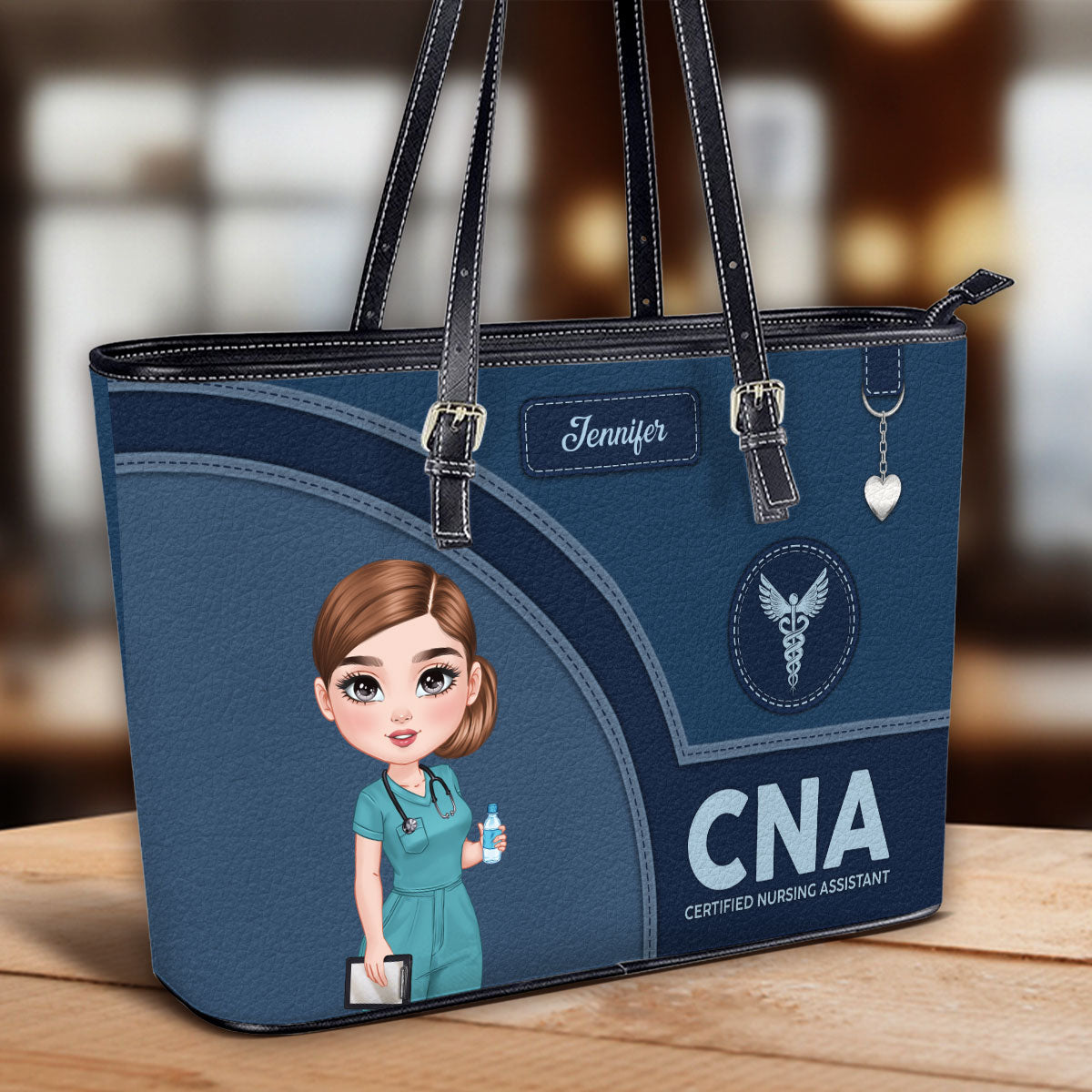 Gentle Nursing Professionals - Personalized Custom Nurse Leather Tote Bag