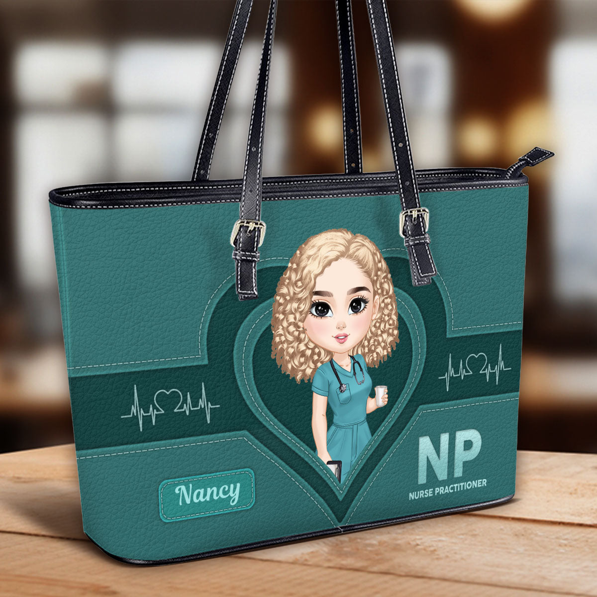 The Scrub Life - Personalized Custom Nurse Leather Tote Bag