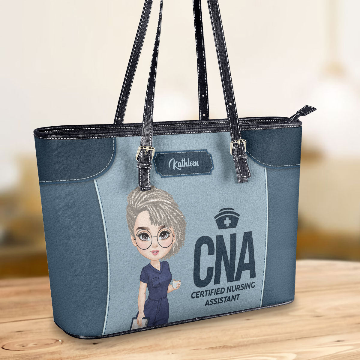 Nurse Life Goes On - Personalized Custom Nurse Leather Tote Bag