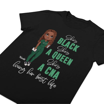 Living Her Best Life (Dark Ver.) - Personalized Custom Nurse T-shirt, Hoodie, Sweatshirt