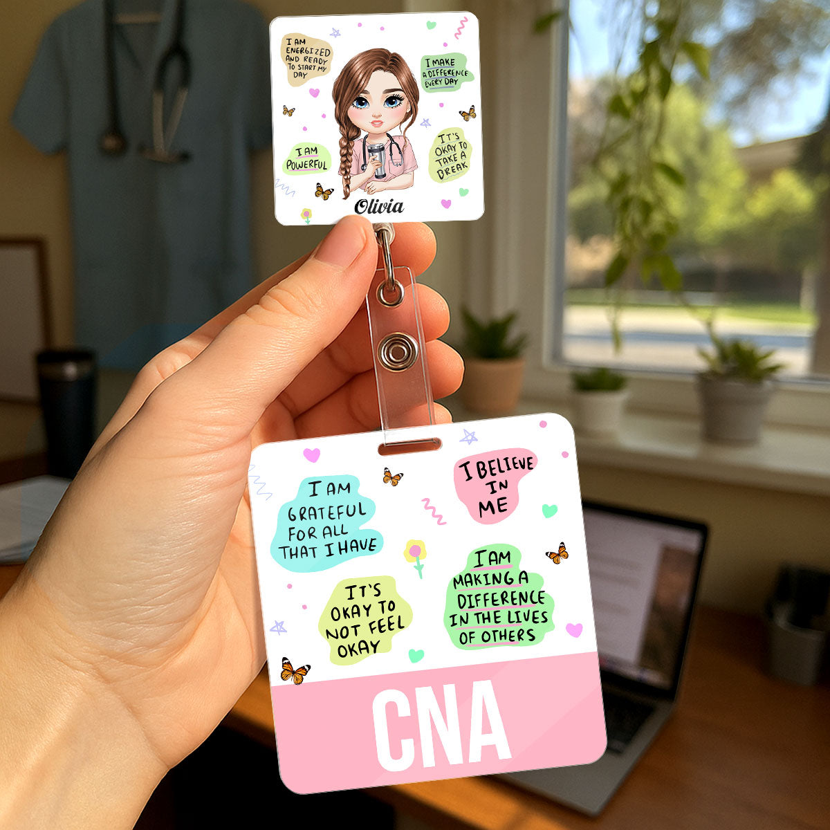 Affirmation Nurse - Personalized Nurse Badge Reel & Buddy Set