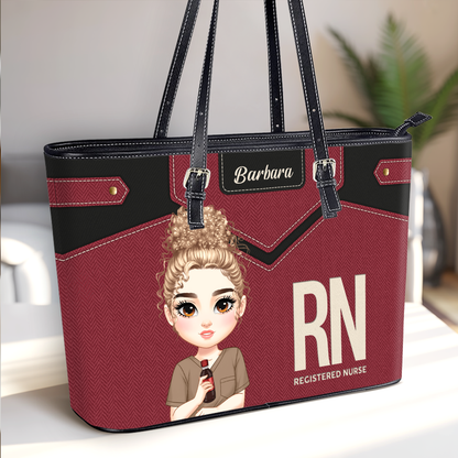 Magic Nurse Life - Personalized Custom Nurse Leather Tote Bag