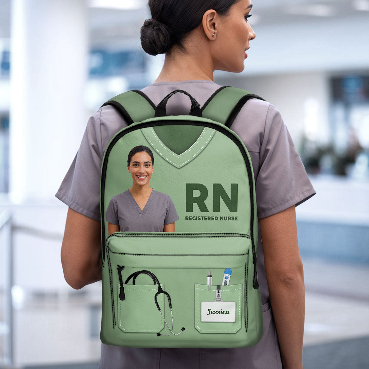 Nurse Scrubs Photo - Personalized Backpack