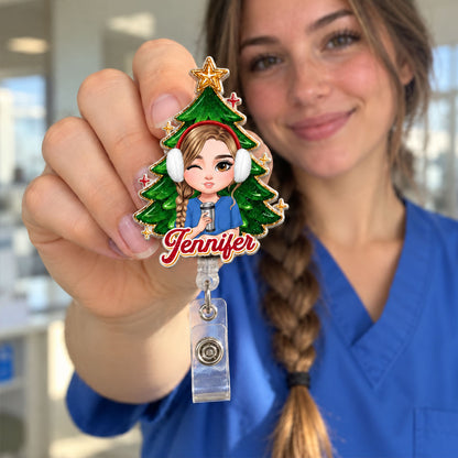 Nurse Pine Tree - Personalized Nurse Badge Reel
