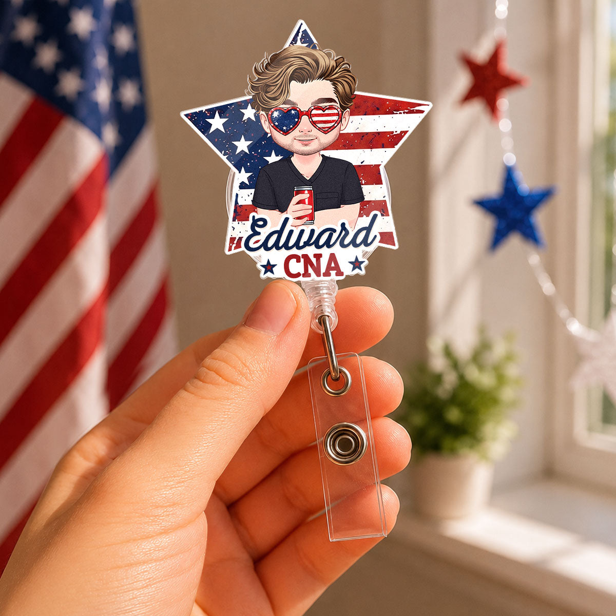 Classic American Nursing - Personalized Nurse Badge Reel
