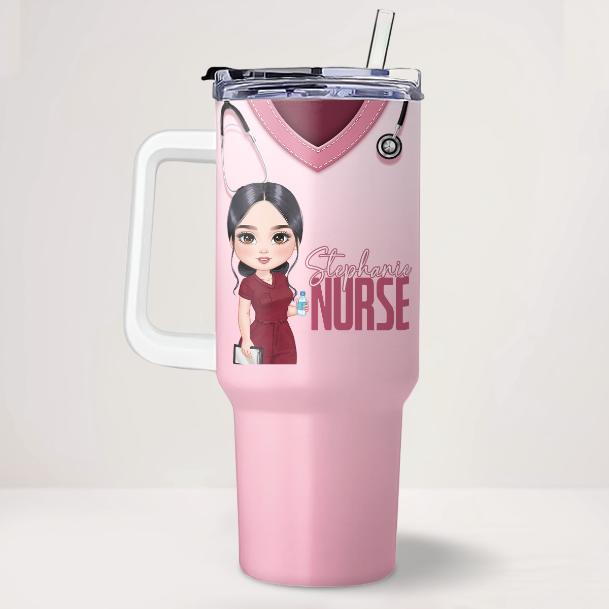 Scrub Awesome Life - Personalized Nurse 40oz Tumbler With Handle