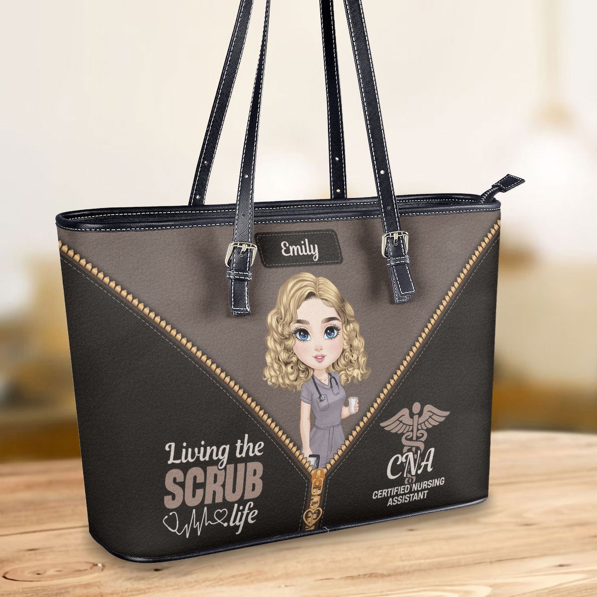 Perfect Scrub Life - Personalized Custom Nurse Leather Tote Bag