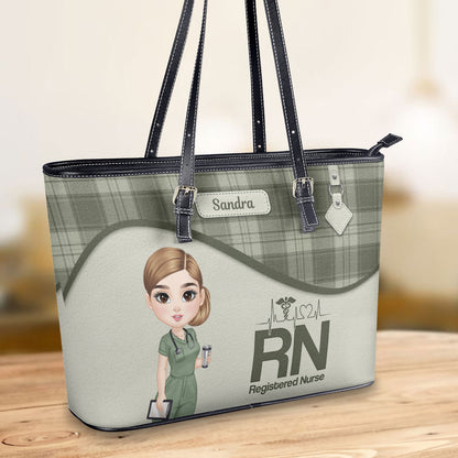 Perfect Nurse Life - Personalized Custom Nurse Leather Tote Bag