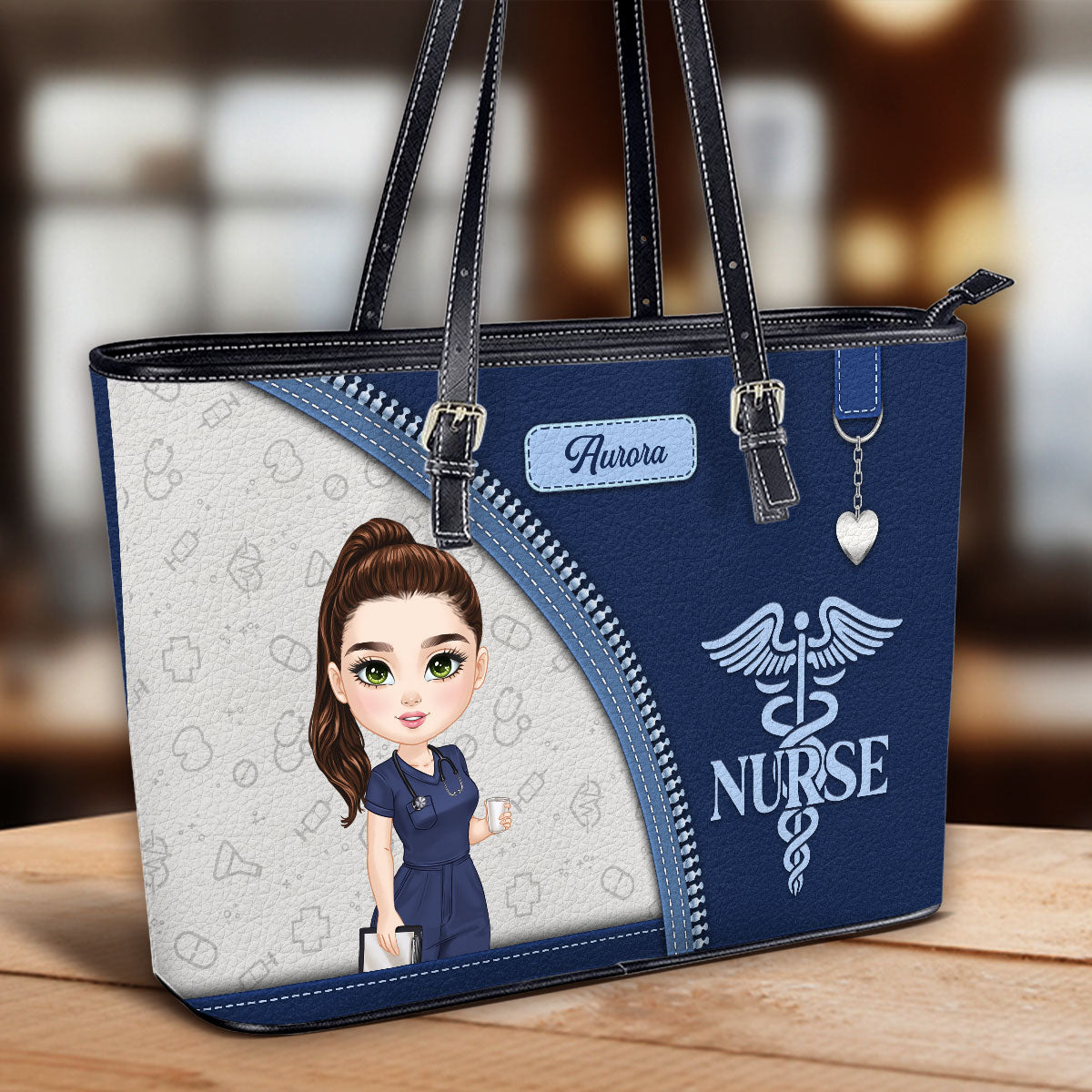 Simple Nurse Life - Personalized Custom Nurse Leather Tote Bag