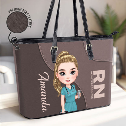 Refined Nurse Life - Personalized Custom Nurse Leather Tote Bag Deal