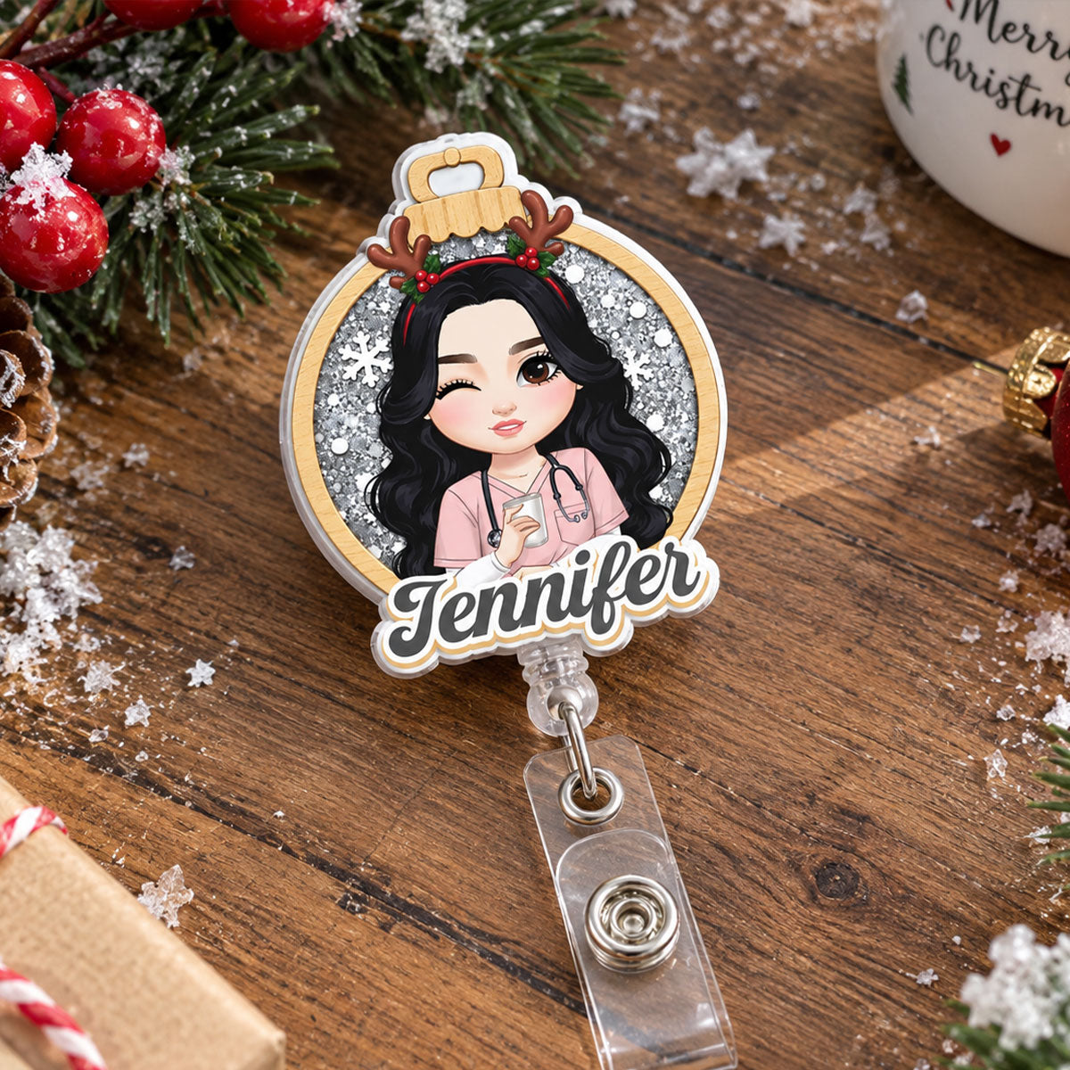 Great Holiday For Nurse - Personalized Nurse Badge Reel