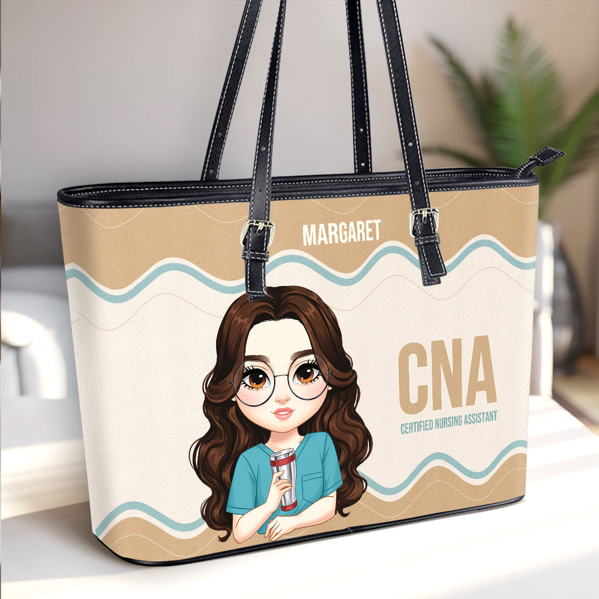 Wonderful Nurse Life - Personalized Custom Nurse Leather Tote Bag