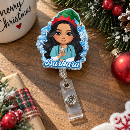Festive Nurse Vibes - Personalized Nurse Badge Reel
