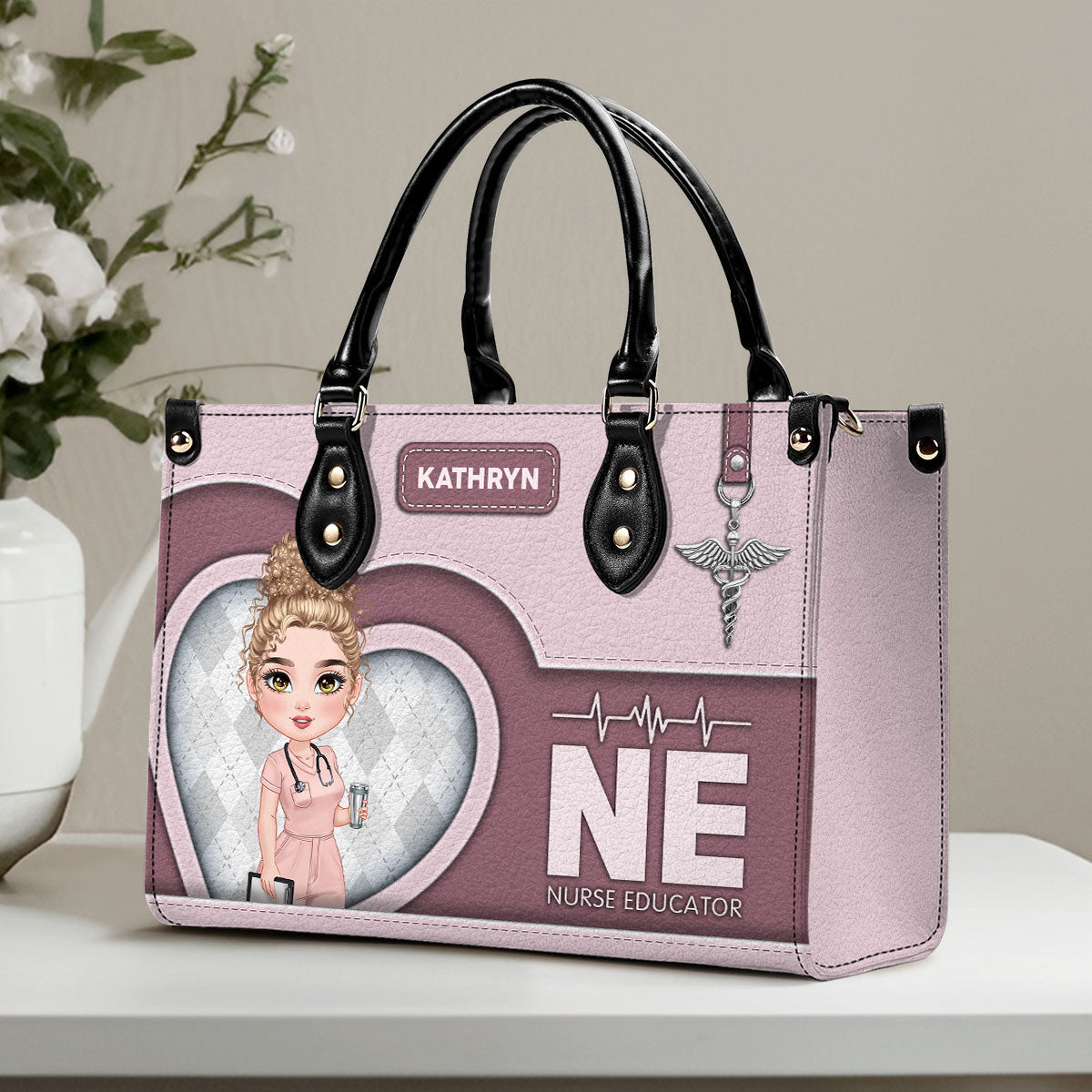 Nurse Basic Style - Personalized Custom Leather Handbag