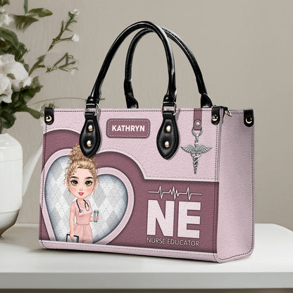 Nurse Basic Style - Personalized Custom Leather Handbag