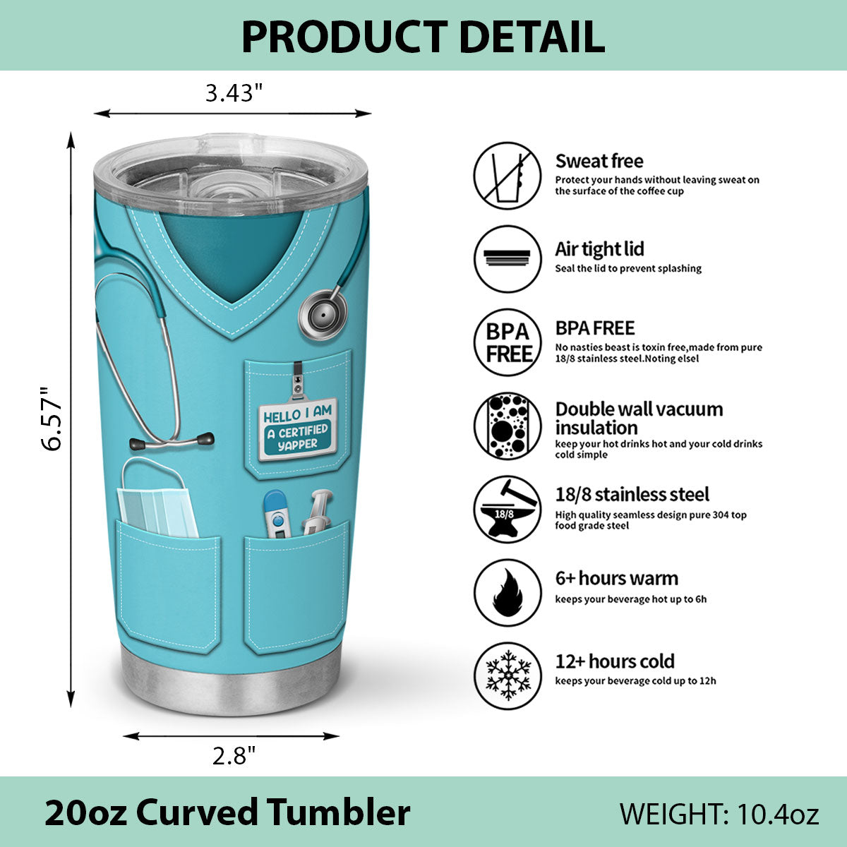 Born To Yap Forced To Chart - Personalized Custom Tumbler