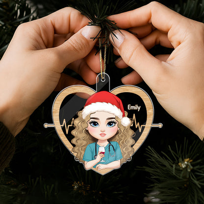 Nurse With Love - Personalized Nurse Acrylic Ornament