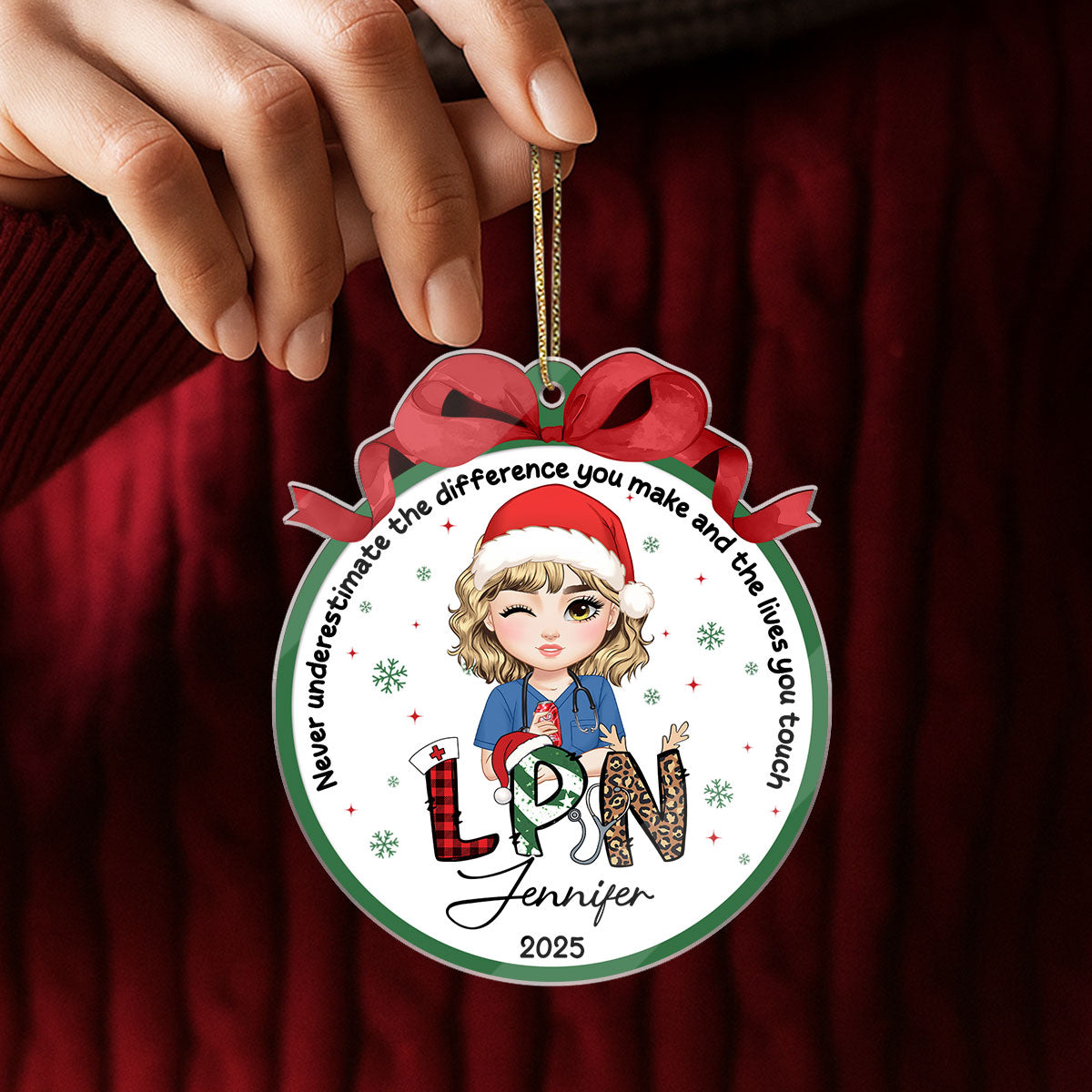 The Difference You Make - Personalized Nurse Acrylic Ornament