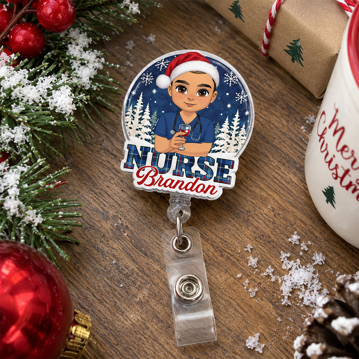 Nurse Era Holiday - Personalized Nurse Badge Reel