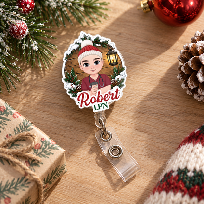 Wooden Nurse Style - Personalized Nurse Badge Reel