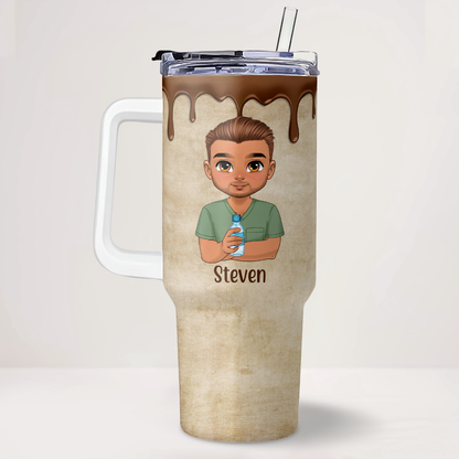 Coffee Nurse Life - Personalized Nurse 40oz Tumbler With Handle
