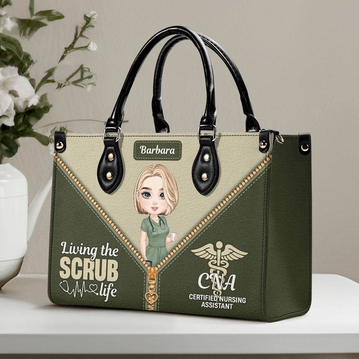 Perfect Scrub Life - Personalized Custom Leather Handbag