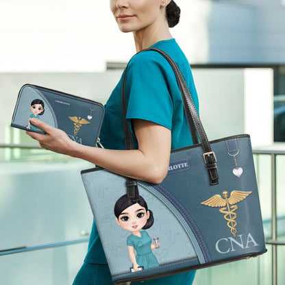 Elegant Nurse Life Ver 2 - Personalized Custom Nurse Leather Tote Bag Deal
